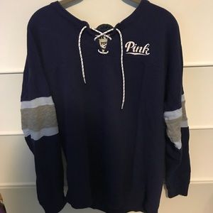victoria’s secret PINK lace up long sleeve top